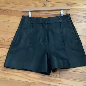 COS size 6 Black Genuine Leather Shorts NWOT